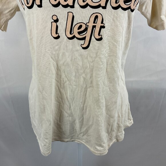Wildfox Graphic T-Shirt M Cream I Came I Brunched I Left Salt Short Sleeve New - Picture 5 of 11